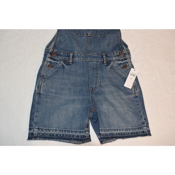 Gap Kids Denim Overall Shorts, NWT, Large Size 10, Medium Blue - Picture 4 of 6